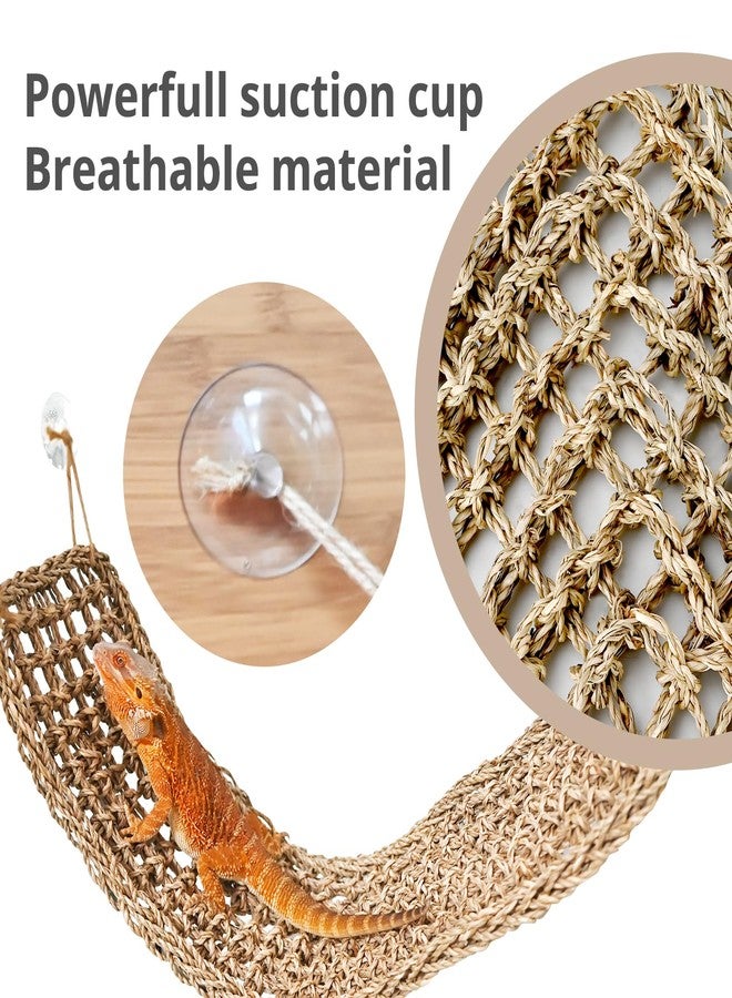 MCLANZOO Bearded Dragon Lizard Hammock Reptile Lounger 30"*8" 1Pcs,100% Natural Seagrass Bed and Cage Terrarium Tank Accessories for Geckos,Snakes,Chameleon,Hermit Crab,Axolotl,Iguana - Image 4